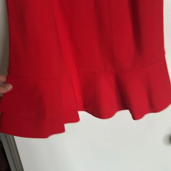 Anthropology Red Sleeveless Peplum Women's Top - Picture 2 of 3